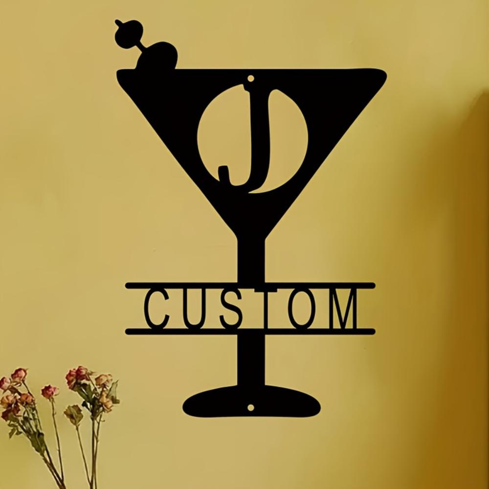 Custom Monogram Metal Tin Sign Vintage Wall Art for Home Bar Outdoor Decor