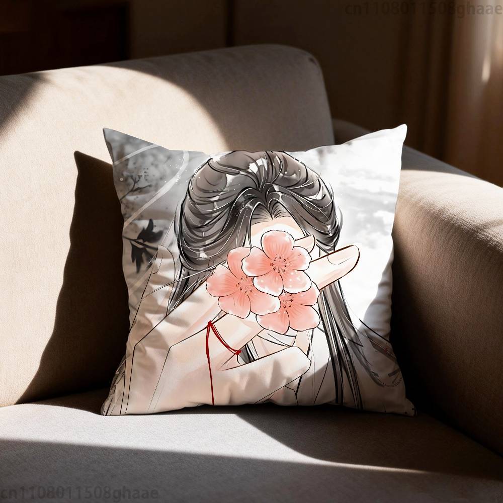 Heaven Officials Blessing  Pillow Case Square DoubleSided Printing Short Plush Sofa Cushion Cover Bedroom Bedside Pillow