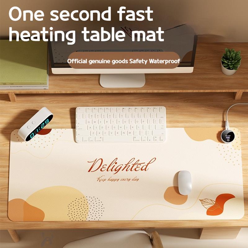 Oversized Heating Mouse Pad Winter Warm Desk Mat with Constant Temperature Anti-Slip Base for Office Home Computer Use