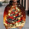 3D Print Christmas Tree Hoodie For Men Ribbon Snowflake Pattern Sweatshirt Casual Tops Oversized Pullovers Long Sleeves Hoodies