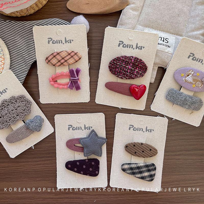 Korean Style Floral Fabric Hair Clip - Autumn/Winter