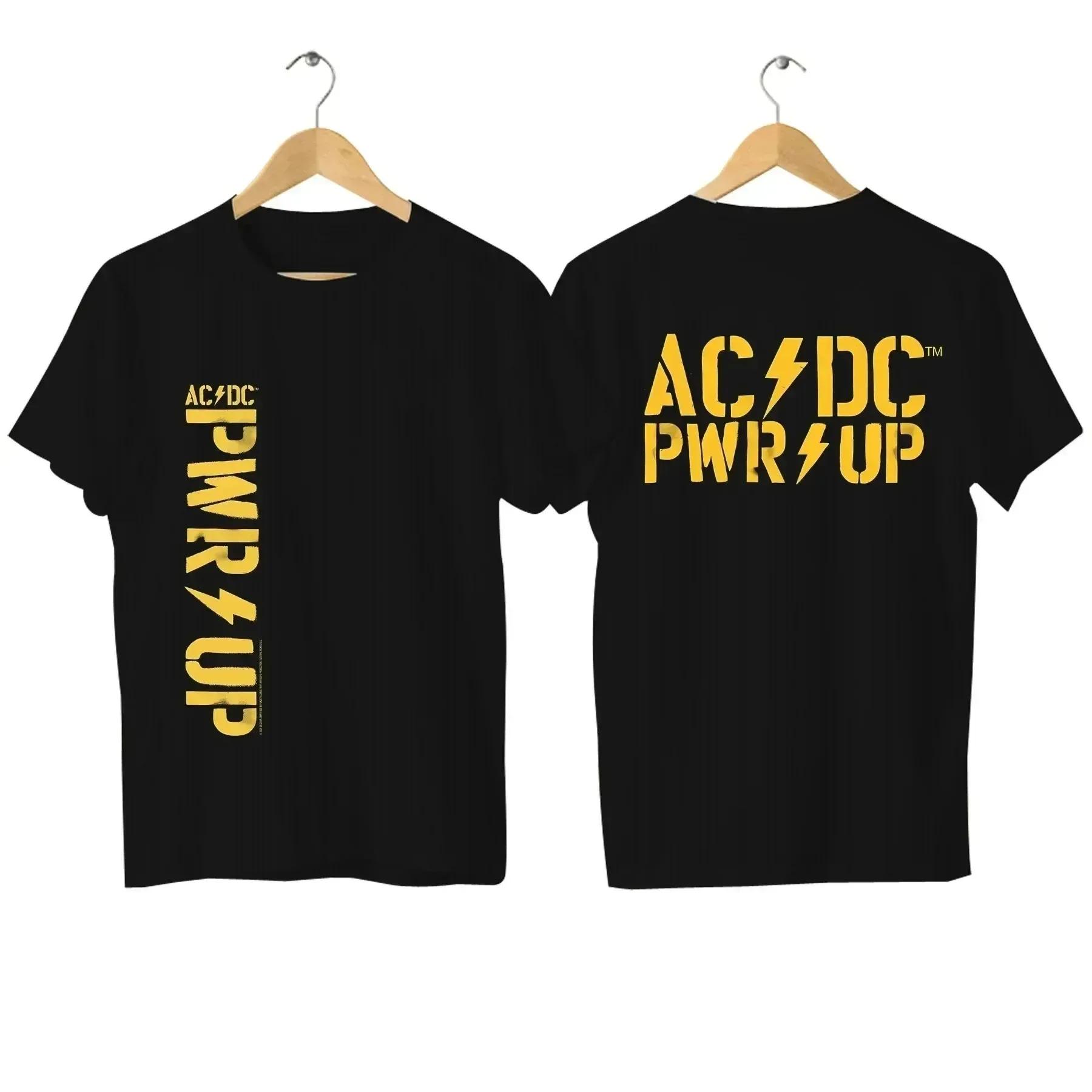 

2025 Hot Sale Summer Legendary Band AC Power Up DC Black T Shirt Men women Short Sleeves Cool Hip Hop Streetwear T-shirt 4XL