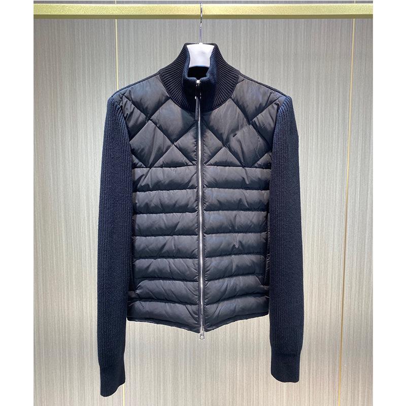 Herren- und Damenstrickdaunenjacke: Daunen- & Wollmantel mit Stehkragen für Herbst/Winter