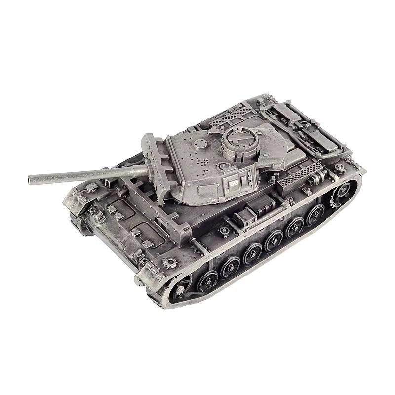 Alloy Tank 1 / 72 All Metal Military Tank Model Ornament Non Scrollable Home Decoration with Woodbox