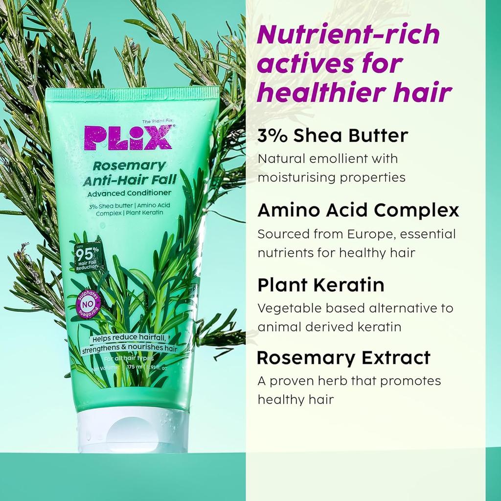 PLIX The Plant Fix Rosemary Anti Hairfall Shampoo 200ml & Conditioner 175ml For Men & Women