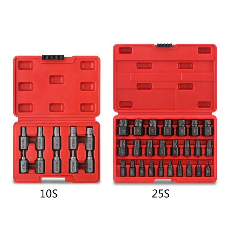 Screw Extractor Drill Set Hex Head Multi-Spline Bolt Set Slip Teeth Damaged Broken Bolt Remover Repair Demolish Tools