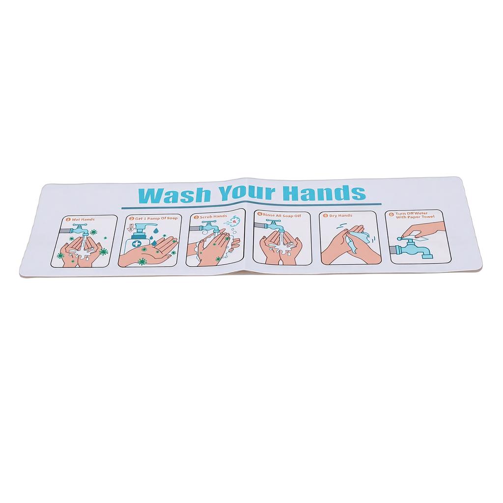 Hand Washing Instruction Sign Poster Water Proof Self Adhesive Hand Washing for School Restaurant