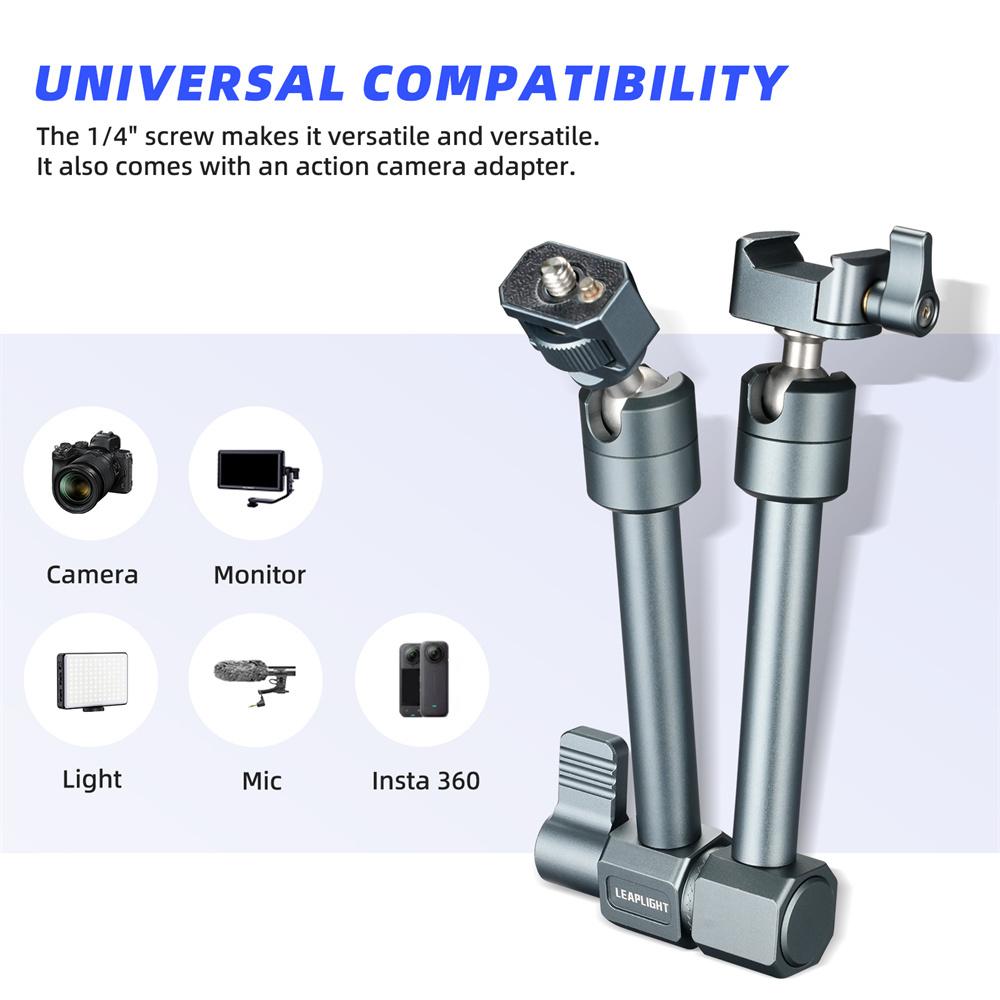 LEAPLIGHT Super Clamp with 360° Mini Ball Head Quick Release Clamp Bracket Tripod Mount 1/4 Screw Clip for DSLR Camera Gopro