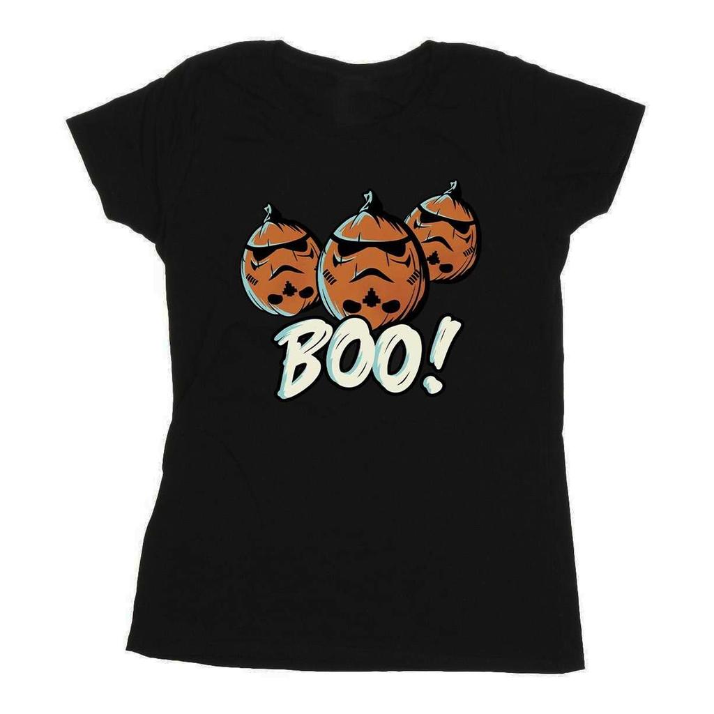 STAR WARS Womens/Ladies Boo! Stormtrooper Pumpkin Cotton T-Shirt