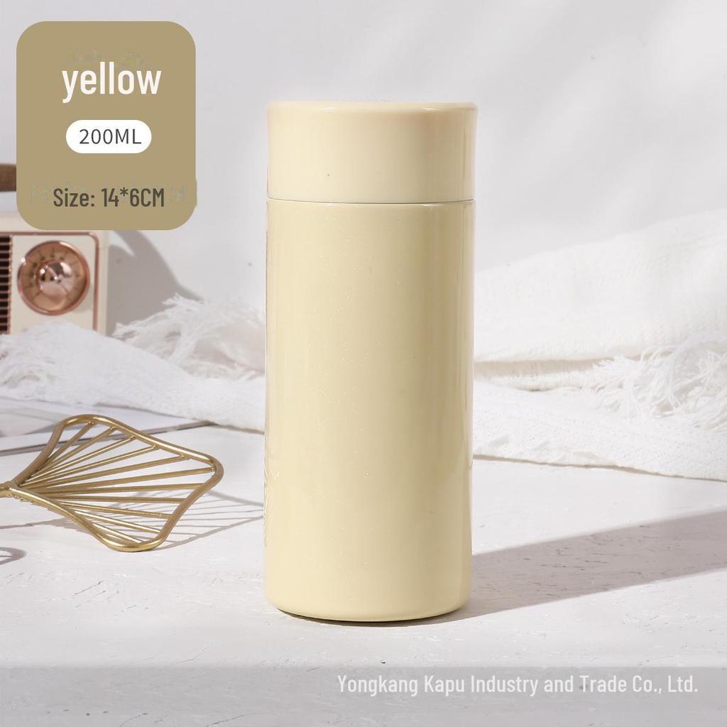 Nerezový hrnek do kapsy Macaron 316, 200ml Mini termoska, Přenosný, Neopařující, Roztomilý design.