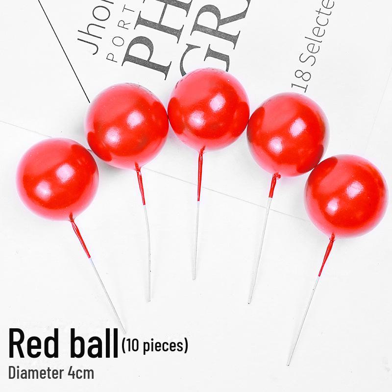 Sada zlatých kuličkových dekorací na dort - 10 kusů: Pěnová koule Narozeninová pekařská zapichovátka a doplňky na dezertní stůl