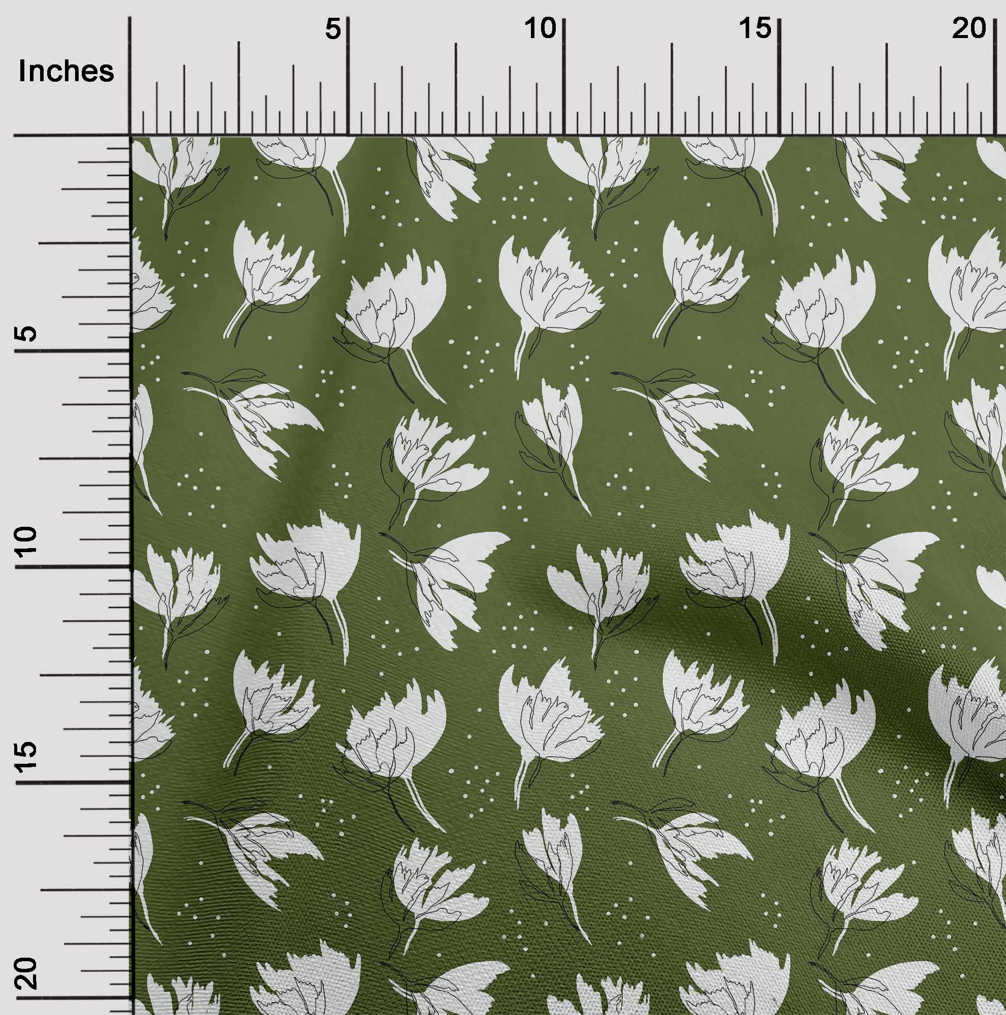 

oneOone Cotton Flex Navy Blue Fabric Florals Craft Projects Decor Fabric Printed By The Yard 40 Inch 42 Inch Wide - Viscose Chiffon оливковий колір