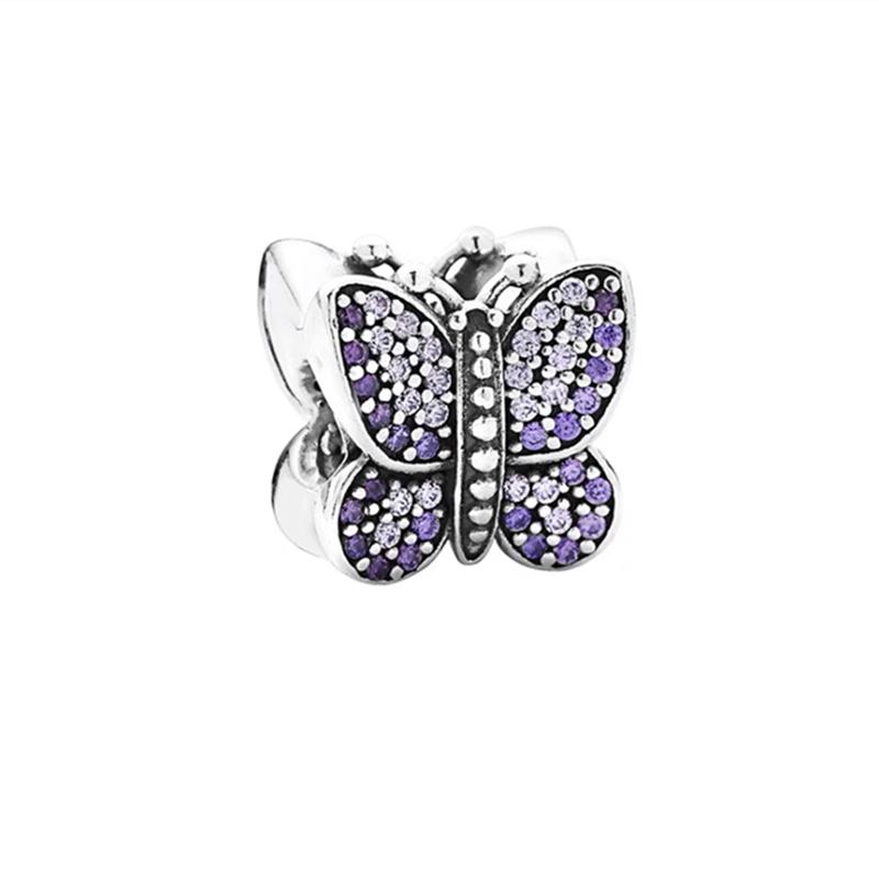 Glow-In-The-Dark Firefly Butterfly Charm Beads Fit European Original Copper Bracelet Necklace Beads For Diy Jewelry Women Gift