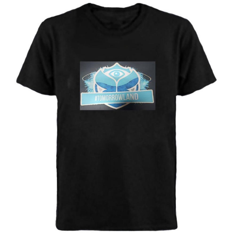 Vendita Calda T-shirt a LED Attivata dal Suono Equalizzatore El T-shirt Equalizzatore Illuminata Verso il Basso T-shirt a LED Lampeggiante T-shirt a LED Attivata dalla Musica
