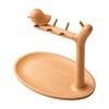 Countertop Accessory Holder SpaceSaving Beech Wood Desktop Organizer with Metal Pegs for Bedroom