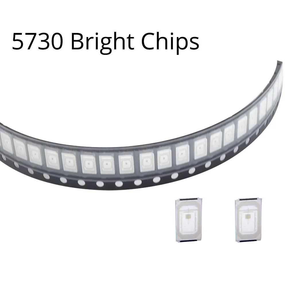 200 STÜCK SMD SMT 5730 0,5W 6000-6500k 3,0-3,2V Ultrahell Warmweiß Rot Blau DIY LED Leuchtdioden Chip Licht Oberflächenmontage