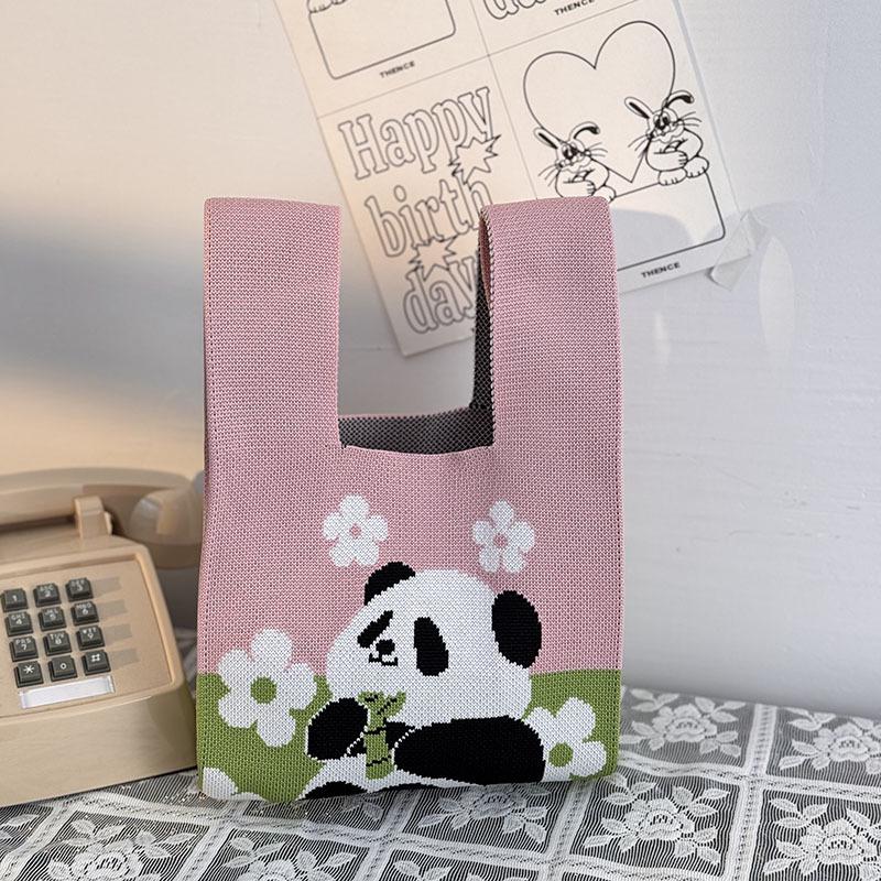 Kuanzhai Alley Souvenir: Chengdu Panda Grandpa Knitted Women's Tote Bag