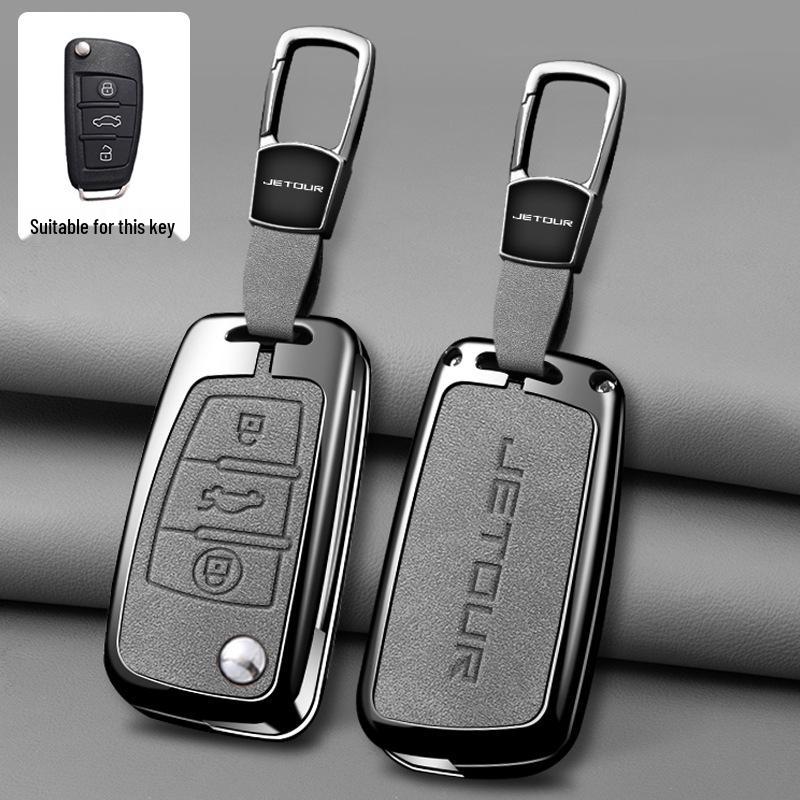 Jetour X70M Folding Key Cover (2019-2022) - 1.5T Model High-Grade Key Fob Case with Metal Shell Buckle (2021)