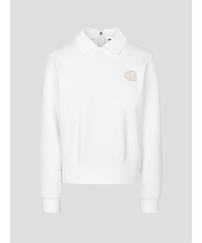 Beanpole Golf Women'S Woven Mix Blouson Fit Long Sleeve T-Shirt Ivory
