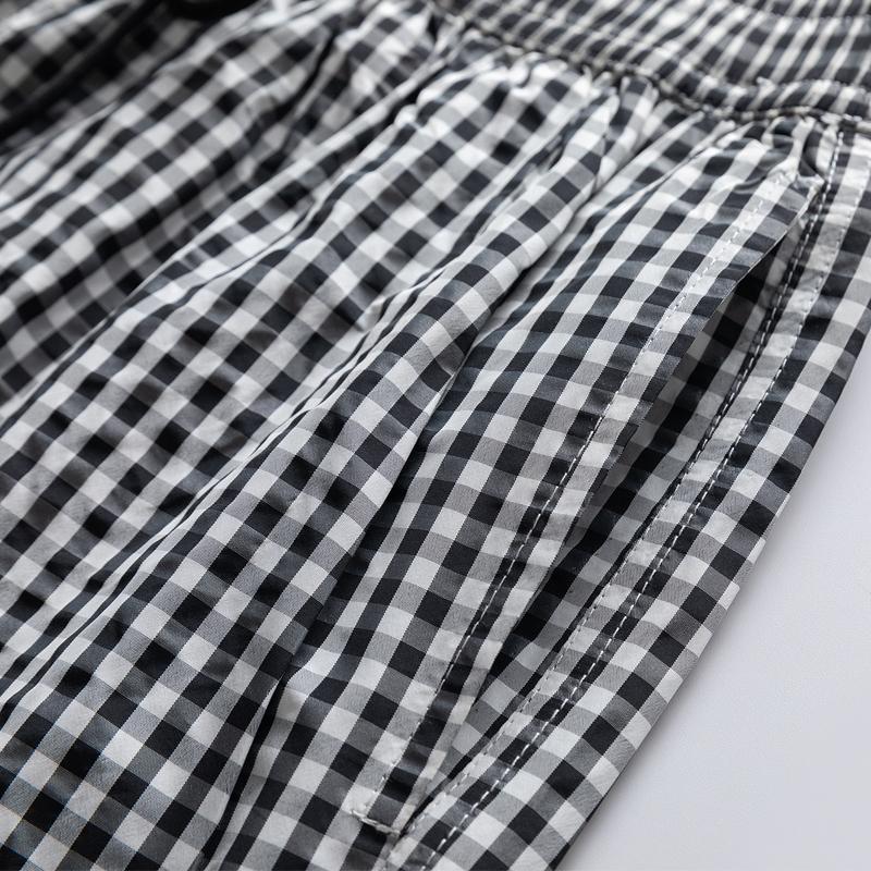 Men's Gingham Casual Shorts – Elastic Drawstring Waist Pocket Shorts for Summer Daily & Streetwear