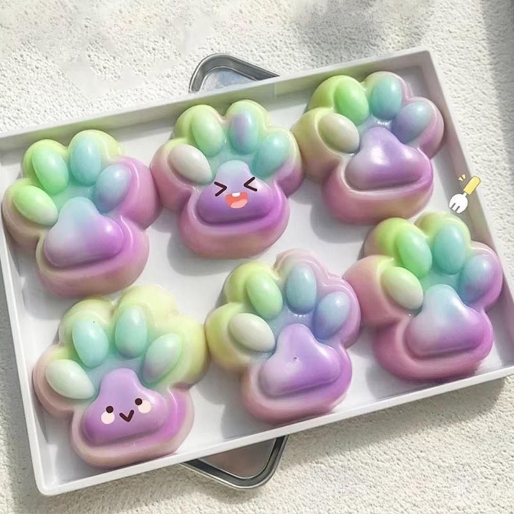 

Slow Rebound Cat Paw Squeeze Toy Rainbow Gradient Cat Paw Pinch Toy Kids Tricky Doll Rainbow
