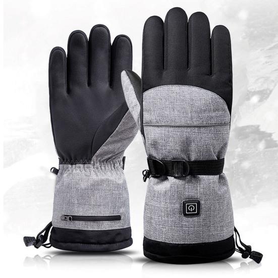Electric Heated Gloves Battery Operated Winter Ski Gloves Waterproof Touchscreen Warming Gloves for Outdoor Motorcycle Hiking