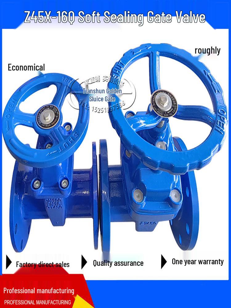 Z45X-16Q Ductile Iron Rising Stem Flanged Gate Valve with Soft Seal Elastic Seat for Fire Hydrant and Sewage Applications