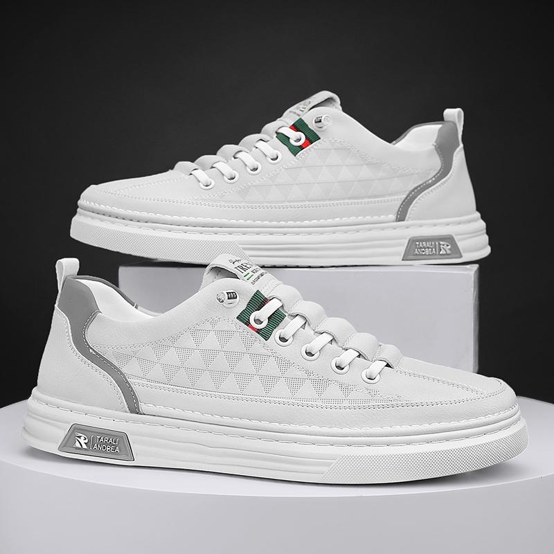 

2025 Новая повседневная кожаная обувь маленькая белая обувь на плоской подошве 39