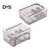 Transparent Storage Box with Double-Sided Openings Zipper Closure Waterproof PVC Shell Dustproof Under-bed Shoe Storage Box