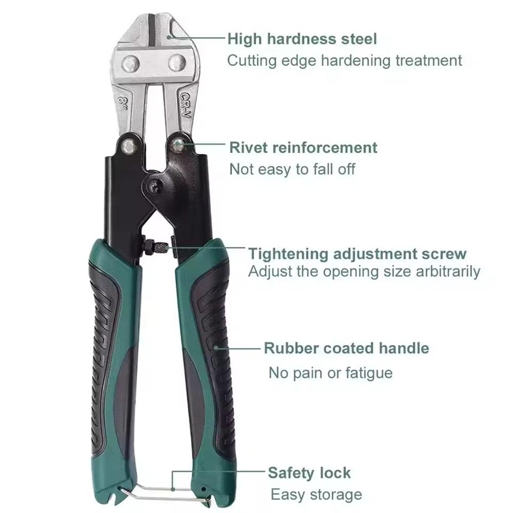 Mini 8" Bolt Cutter Multi-Tool Steel Cable Cutter Bolt Cutter Rope Clamp pliers Work Saving Multi-Functional Cutting Scissors