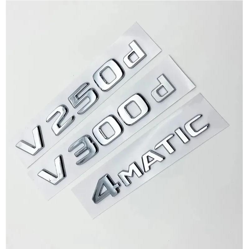 3D Letters V250d V300d NIGHT EDITION ABS 4MATIC Emblem for V Class W447 Car Fender Badge Trunk Nameplate Logo Sticker