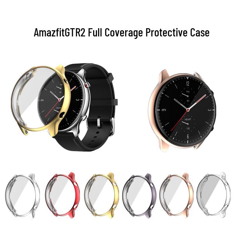 

Compatible TPU Electroplated Watch Cover for Huami Amazfit GTR 2/GTR 2e - Full Coverage & Drop-Proof Protection. прозорий
