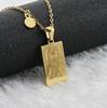 18K Gold Stainless Steel Zodiac Pendant Necklace - Square Constellation Design for Women