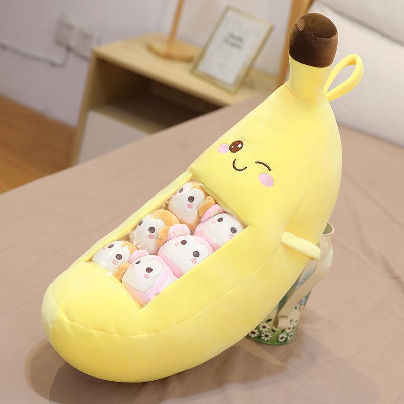 Набор плюшевых игрушек-подушек: Морковный Кролик, Клубника и Авокадо Includes 6 Small Dolls (0.9 kg)