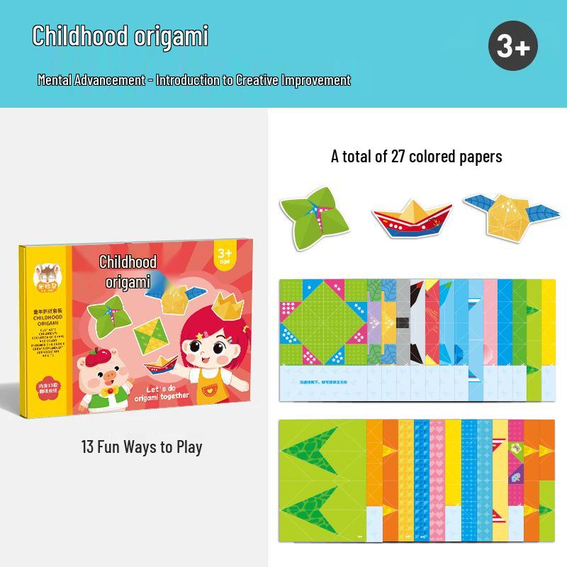 3D Origami Paper Airplane Kit - Colorful Educational Craft for Kids