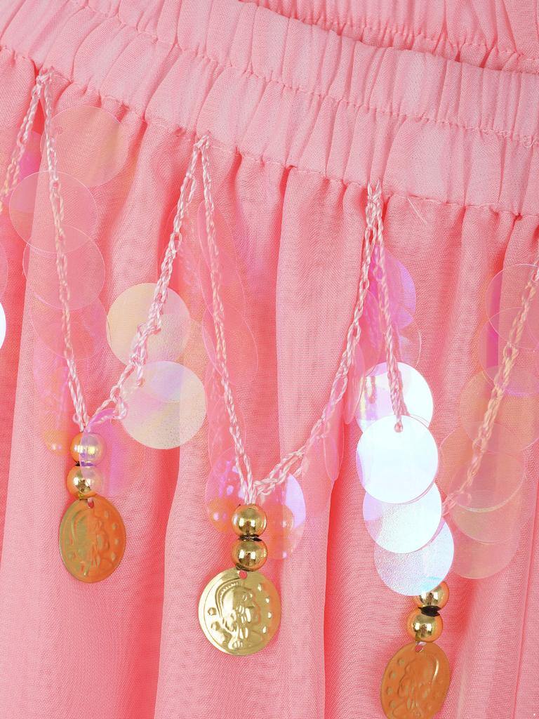 Damen Bauchtanz Kostüm Pailletten Bloomers Seitenschlitz Design Halb Transparent Locker Hose Performance Kleidung