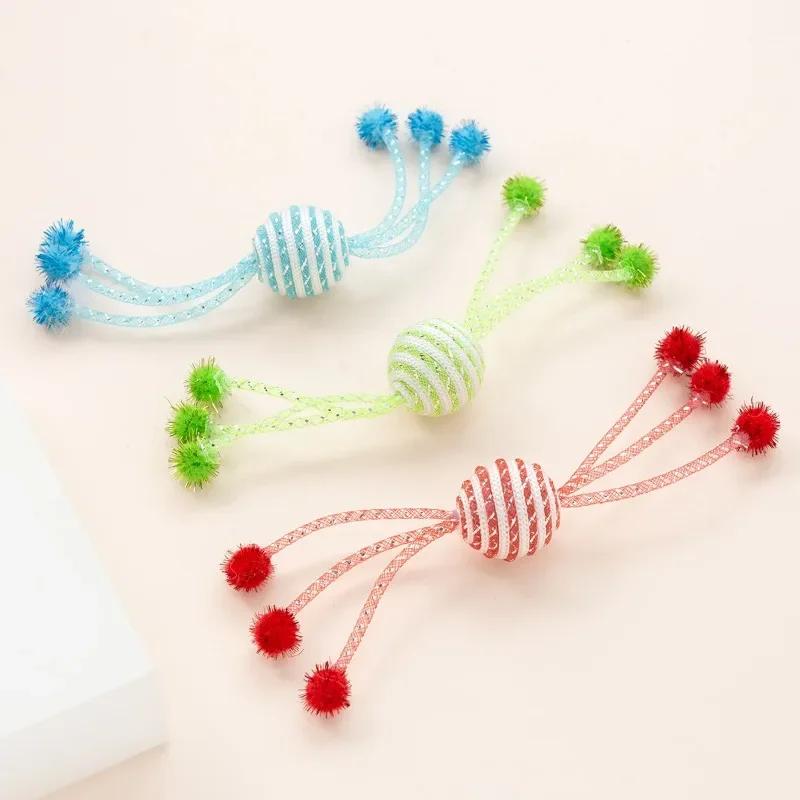 3pc Cat Toy Wool Ball Interactive Cat Toy Sticks Toys for Cats Paw Grinder Bite-resistant Cats Toys Kitten Scratcher Pet Product