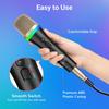 TONOR Dynamic Microphone (6.35mm Plug with 5M XLR Cable), Vocal Microphone, Unidirectional Metal Handheld Wired RGB Microphone, Compatible with Karaok
