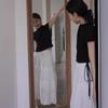 French White Lace High-waist Skirt WoMan's Summer Thin Drape Mid-length A-line Umbrella Skirt