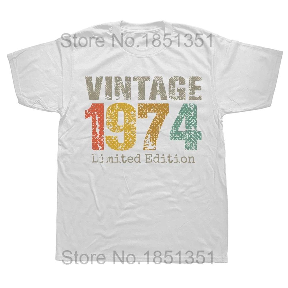 Unisex 50 år gammel Vintage 1974 50-års bursdag Unisex T-skjorte for kvinner Kone Ektemann B-Day Presents Ordtak Sitat Grafisk T-skjorte