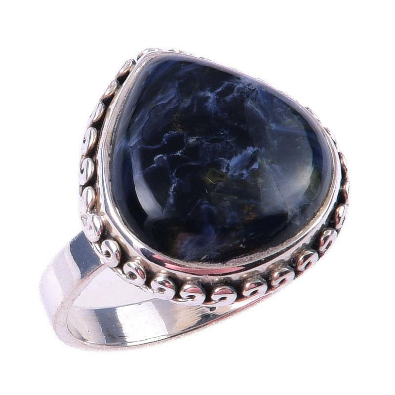 Natural Pietersite Gemstone Handmade 925 Solid Sterling Silver Ring Size 8 q8b31
