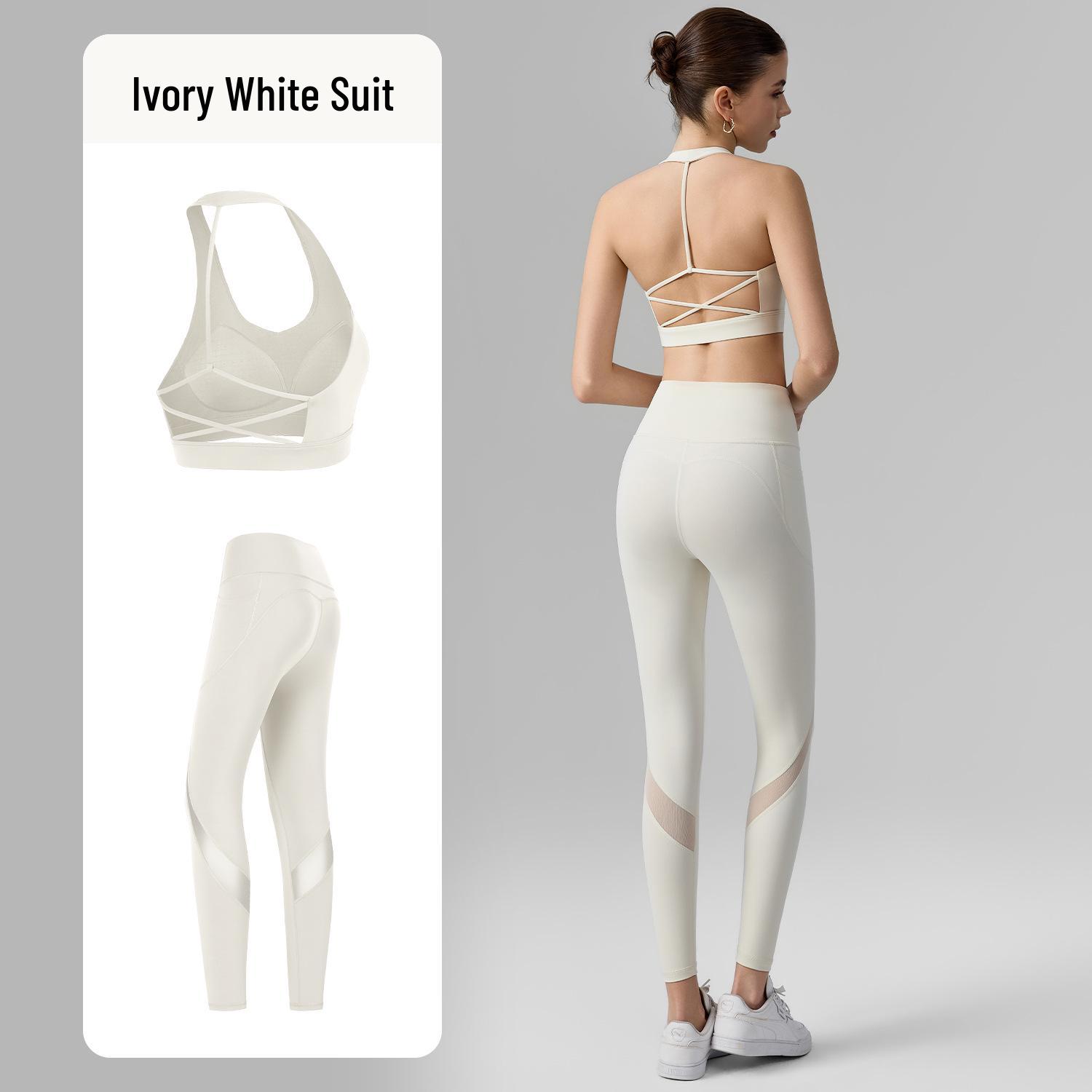 

Women s Spring & Summer Fitness Set: Two-Piece Yoga Tank with Sleek Back Lines & Anti-Roll Pants Extra Large