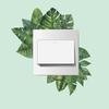 Tropical Leaves Light Switch Stickers, Self-Adhesive Bathroom Wall Decals, Waterproof Spa Style Decor for Home