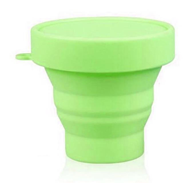 1 Pcs Portable Silicone Retractable Folding Cup with Lid 200ML High Temperature Resistant Outdoor Travel Water Cup