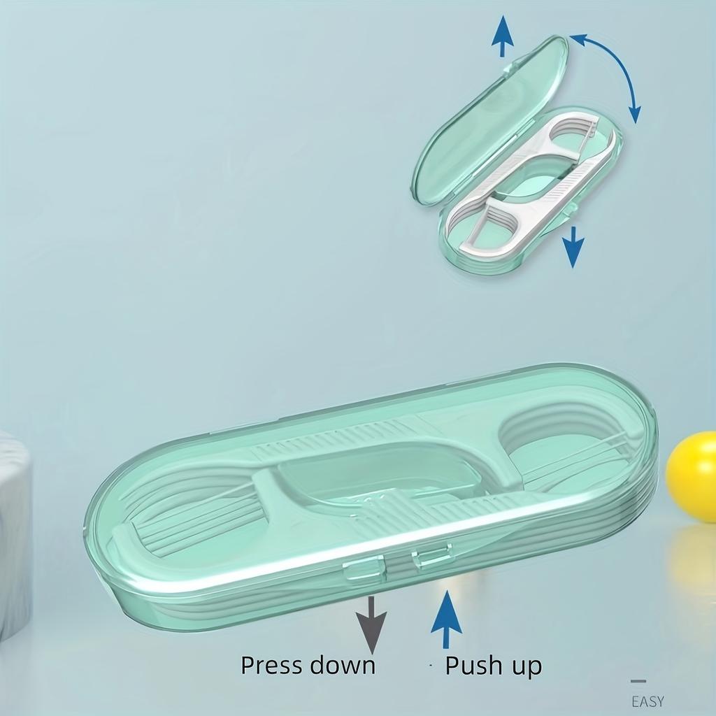 Confezione da 2 dispenser di filo interdentale da 10 pezzi - Organizzatore creativo di stuzzicadenti di alta qualità per la casa - Custodia portatile mini per riporre il filo interdentale