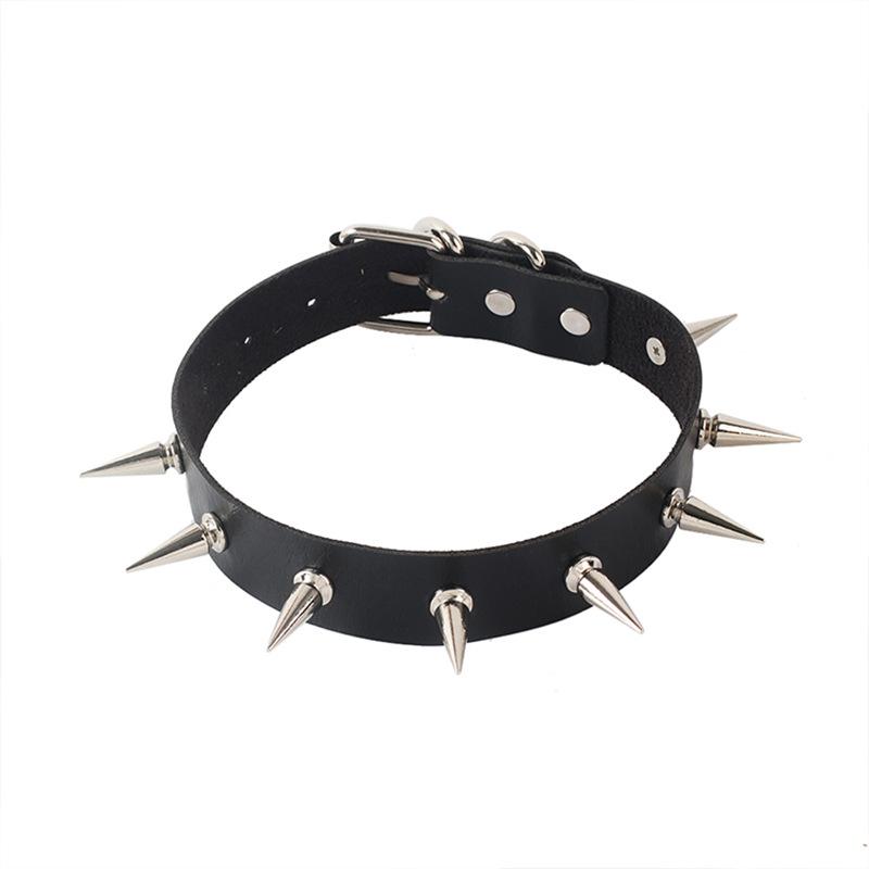 Black Punk Heart Leather Choker, Harajuku Dark Heart Clavicle Neck Band