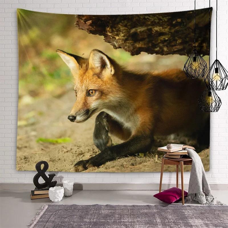 Милый лисий подвесной тканевый гобелен для спальни — фото 7