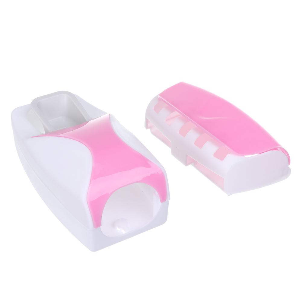 Toothbrush Holder Automatic Toothpaste Dispenser Set Dustproof Sticky Suction Wall Mounted Toothpaste Squeezer Bathroom Holder