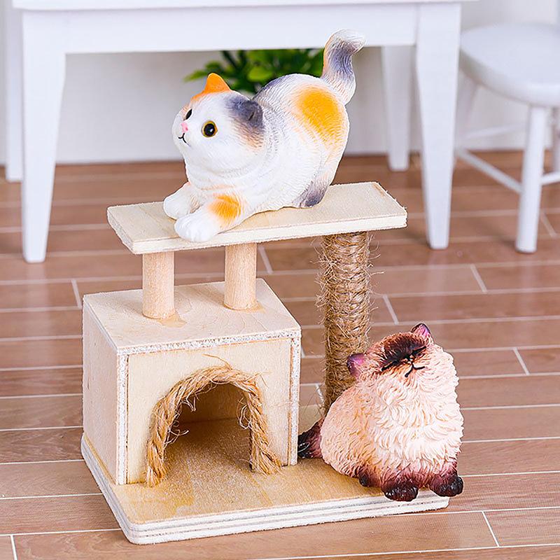 Creative Cute Cartoon Resin Cats Mini Ornaments Crafts Home Decoration Background Props Desktop Small Ornaments Gifts