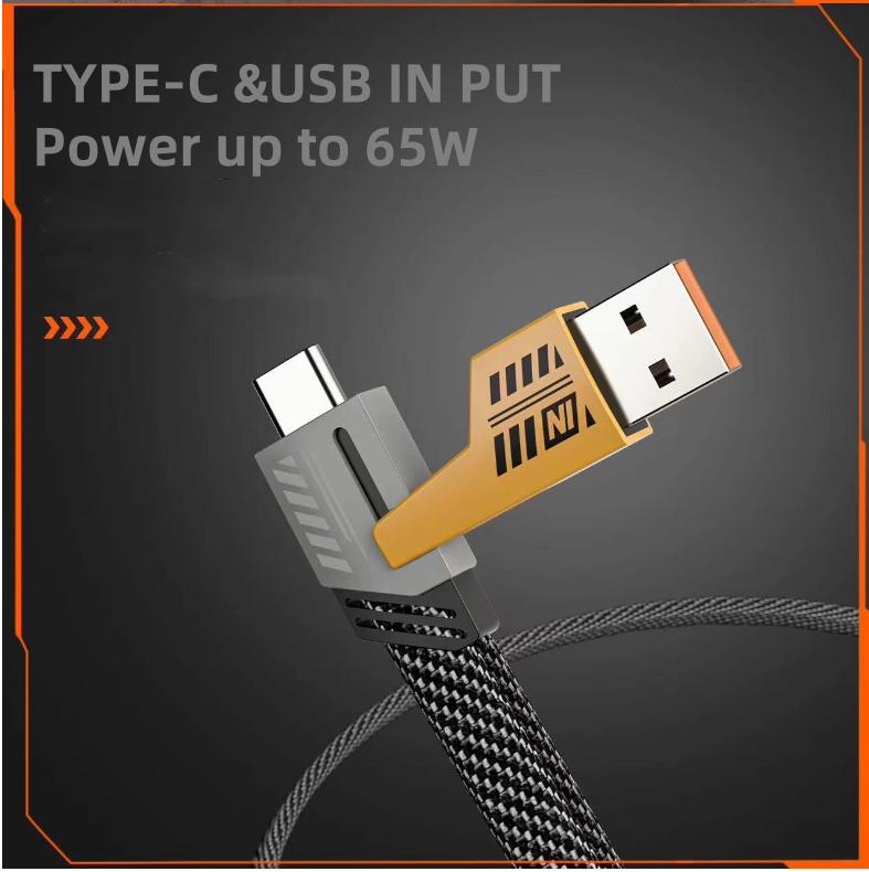 Handy Ladekabel 1M/3.28Ft 4-in-1 USB Universelles Schnellladekabel Lightning+Type C Ausgang für Android/Apple/Laptop/iPad